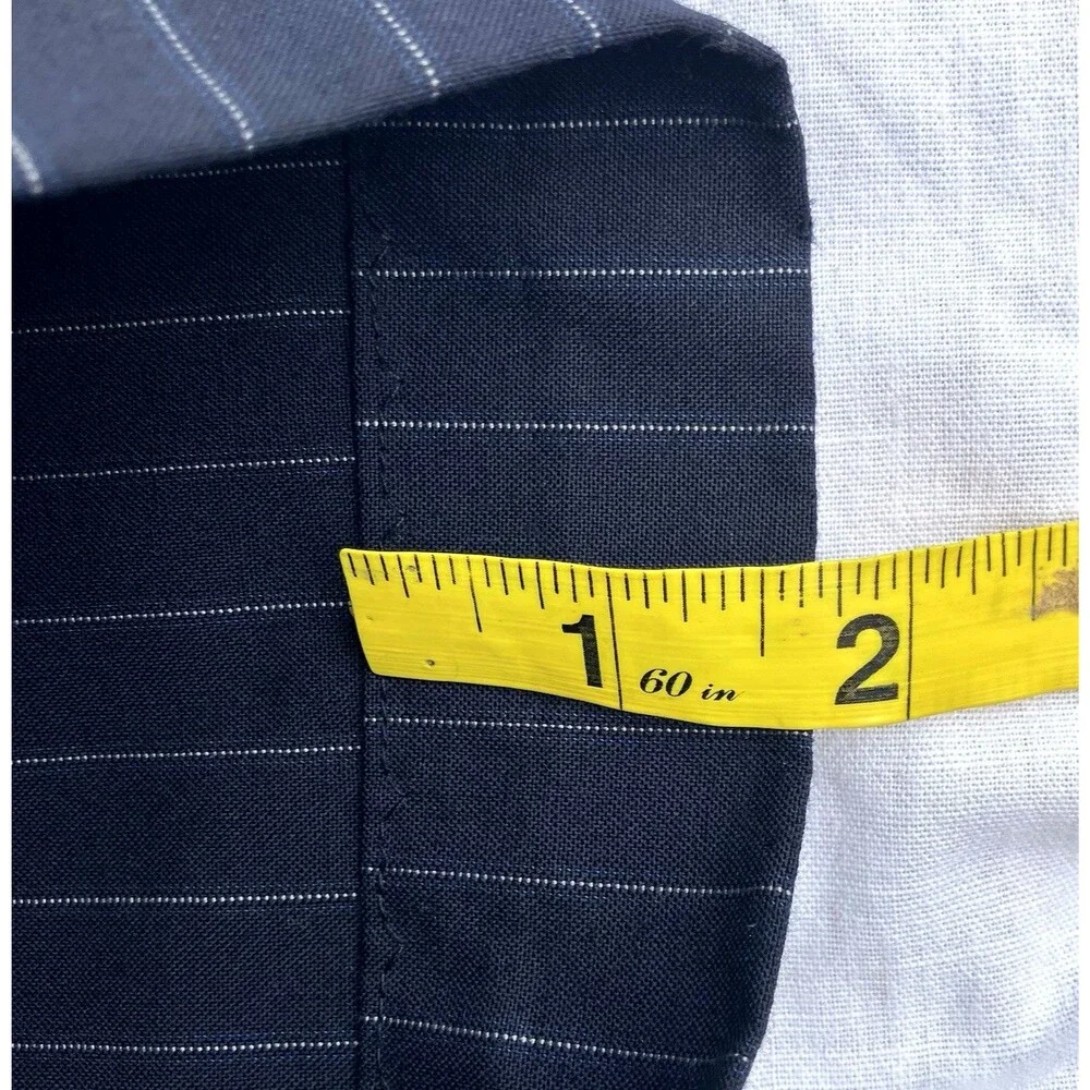 Austin Reed London Suit Chalk Stripe Blue 44 Imported Wool USA Dillards Career
